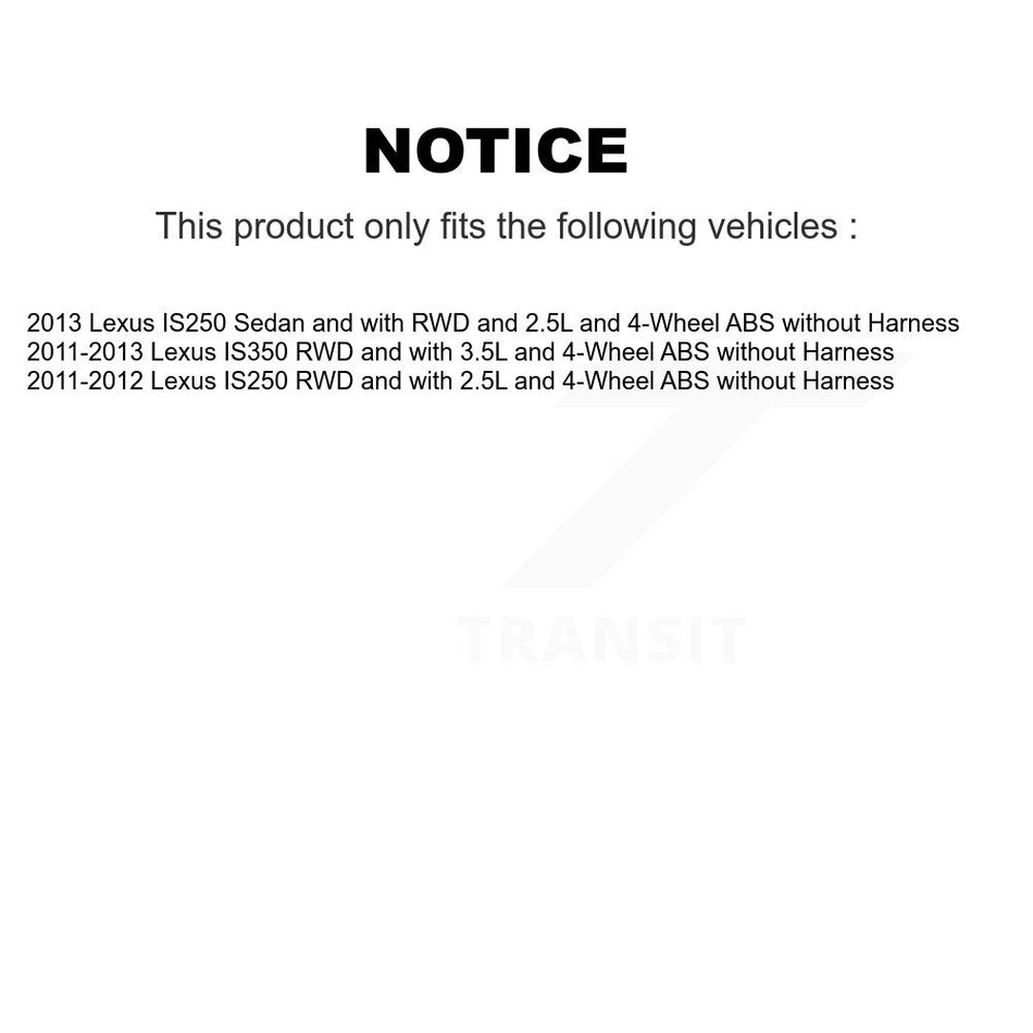 Front Right Wheel Hub Bearing Extra ABS Sensor Kit For Lexus IS250 IS350 without Harness K7S-101718
