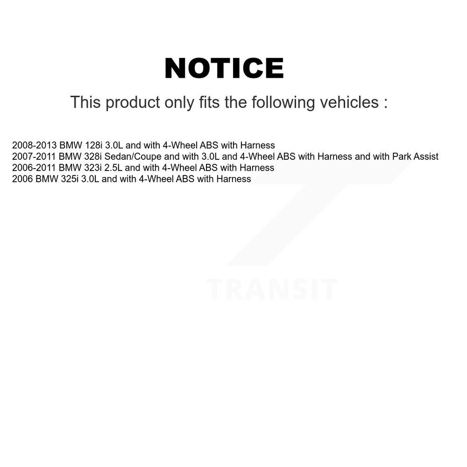 Front Rear Wheel Bearing And ABS Sensor Kit For BMW 323i 328i 128i 325i K7S-101737