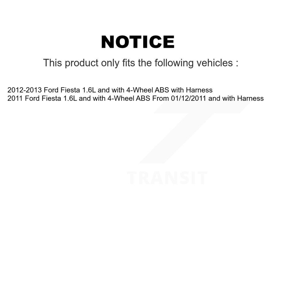 Front Rear Wheel Bearing And ABS Sensor Kit For Ford Fiesta 1.6L with 4-Wheel K7S-101765