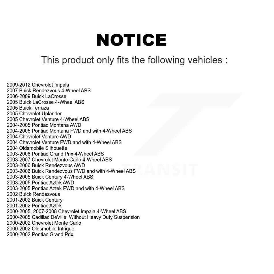 Front Wheel Hub Bearing Extra Sensor Kit For Chevrolet Impala Buick Pontiac LaCrosse Prix K7S-101790