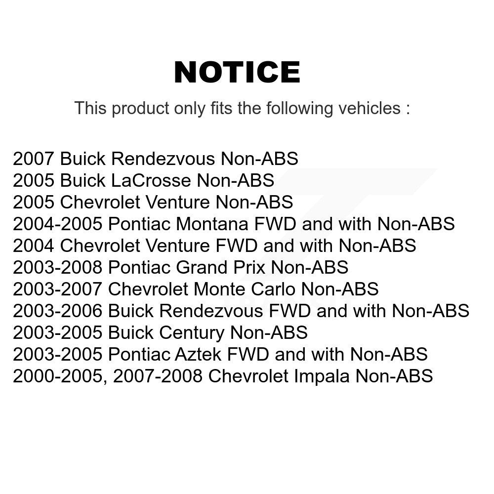Front Wheel Hub Bearing Sensor Kit For Chevrolet Impala Pontiac Buick Grand Prix Montana K7S-101791