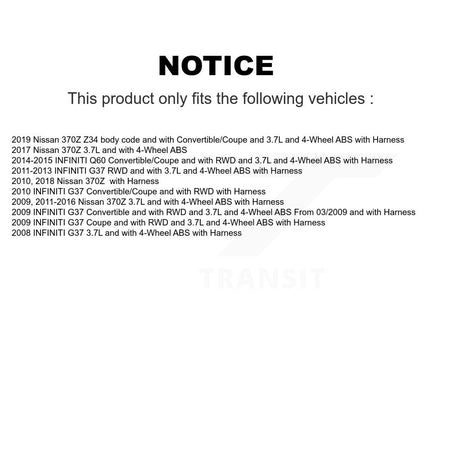 Front Wheel Hub Bearing And ABS Sensor Kit For INFINITI G37 Nissan 370Z Q60 K7S-101809