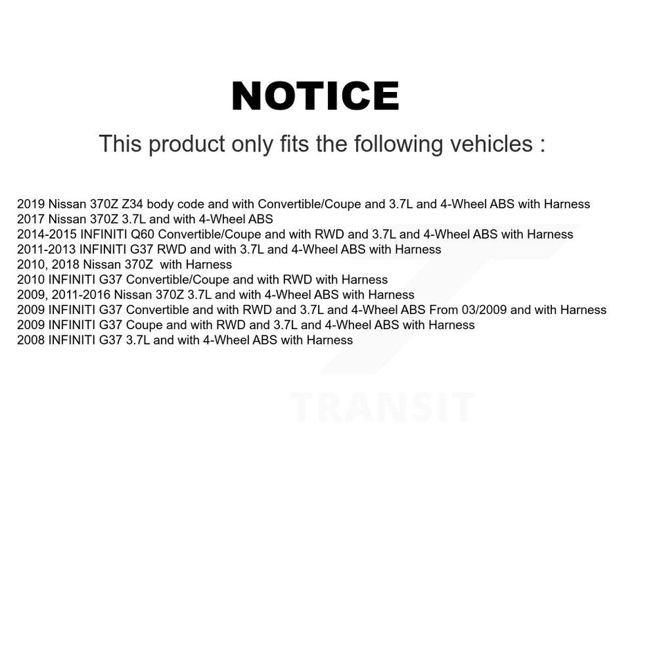 Front Wheel Hub Bearing And ABS Sensor Kit For INFINITI G37 Nissan 370Z Q60 K7S-101809