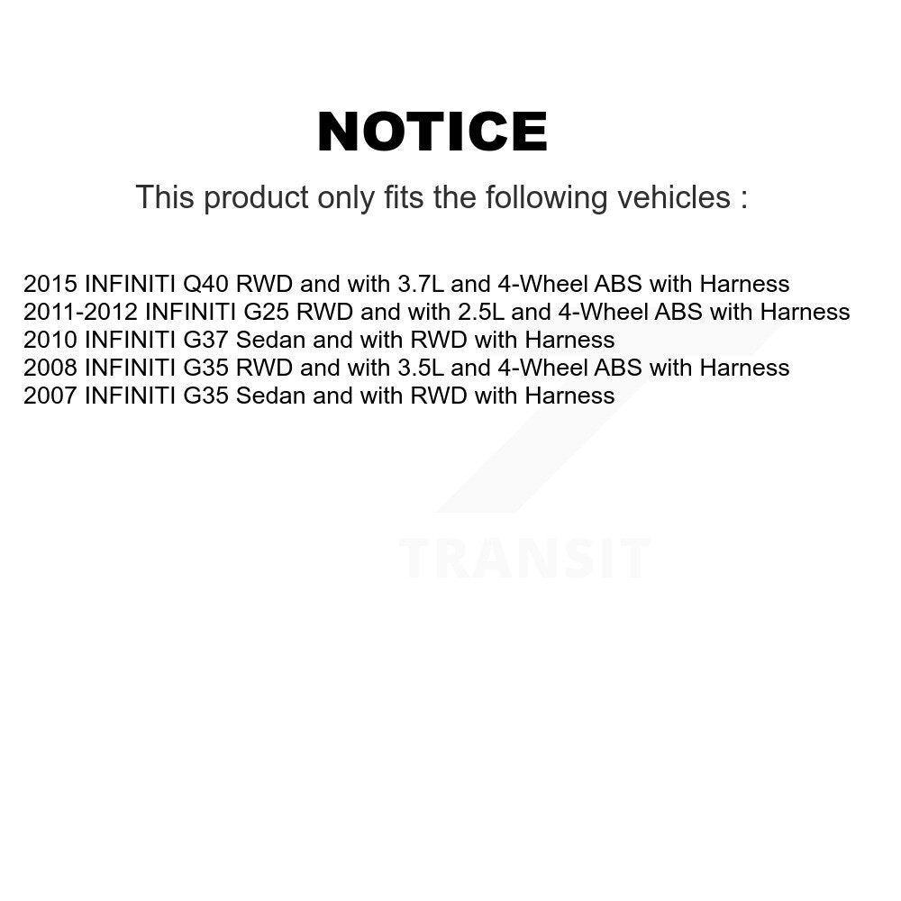 Front Wheel Hub Bearing And ABS Sensor Kit For INFINITI G35 G37 G25 Q40 with Harness K7S-101811