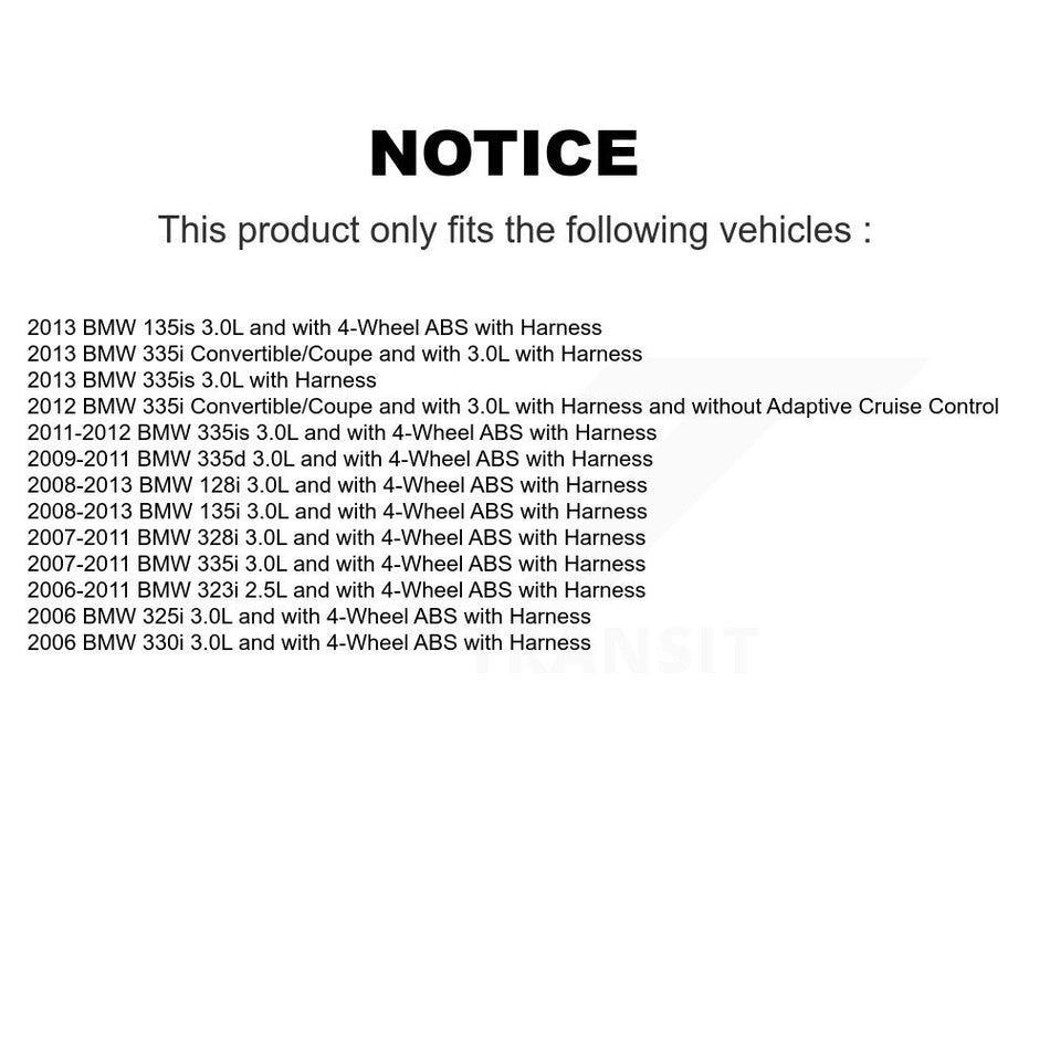 Front Wheel Hub Bearing Sensor Kit For BMW 323i 328i 335i 128i 135i 325i 330i 335is 335d K7S-101819