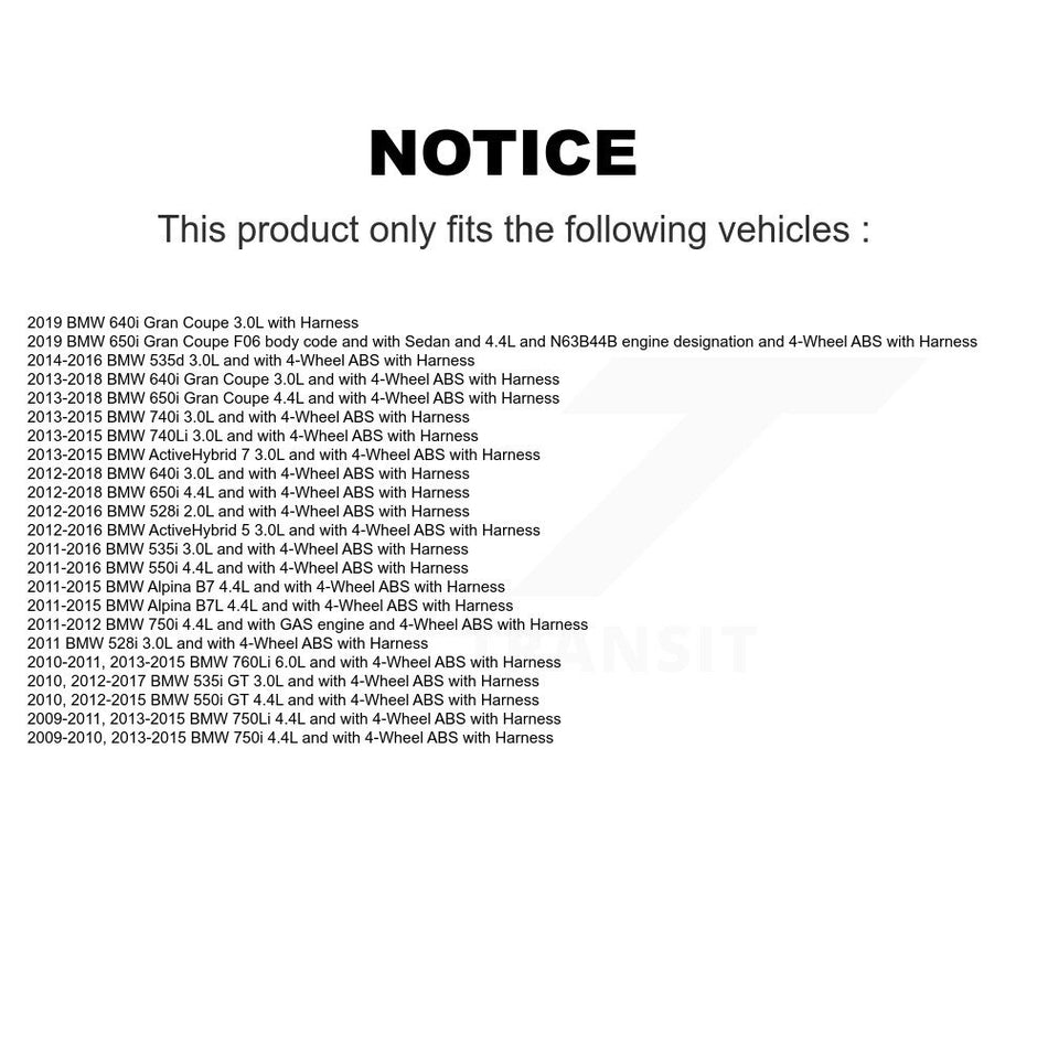 Front Wheel Hub Bearing Sensor Kit For BMW 528i 650i 535i 750Li 750i 550i 640i Gran Coupe K7S-101824