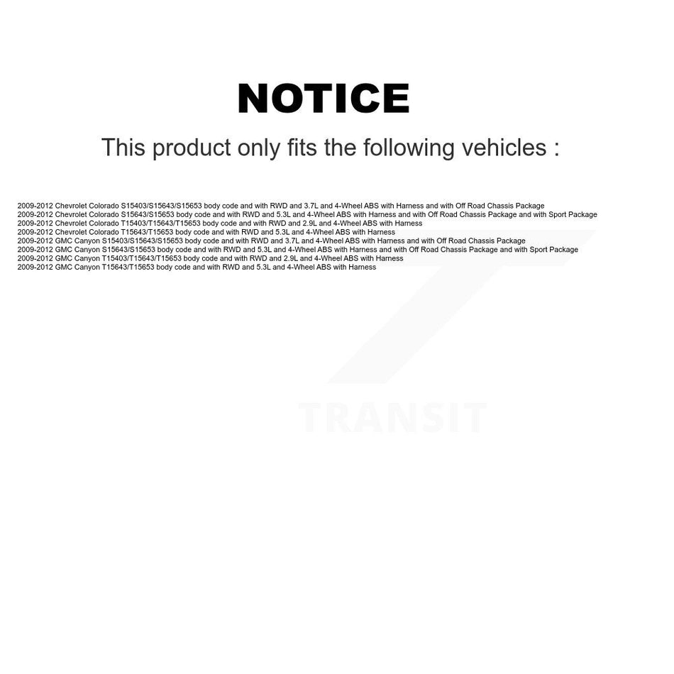 Front Wheel Hub Bearing And ABS Sensor Kit For Chevrolet Colorado GMC Canyon K7S-101853