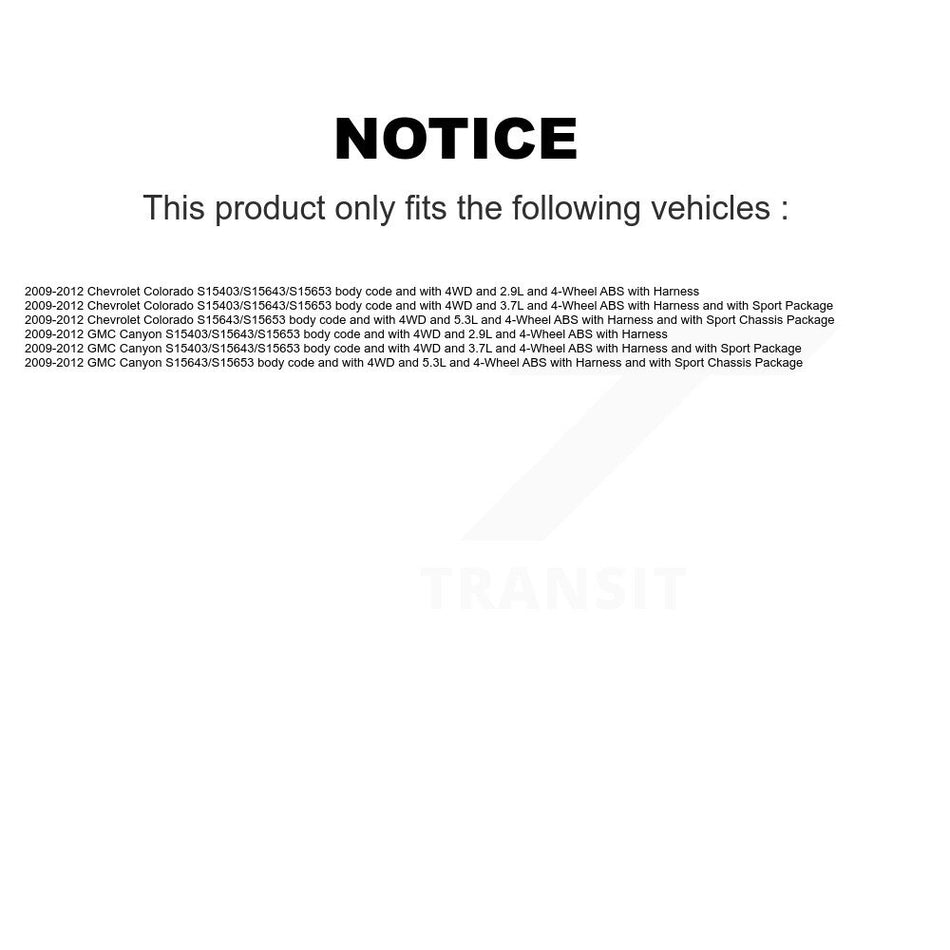 Front Wheel Hub Bearing And ABS Sensor Kit For Chevrolet Colorado GMC Canyon K7S-101856