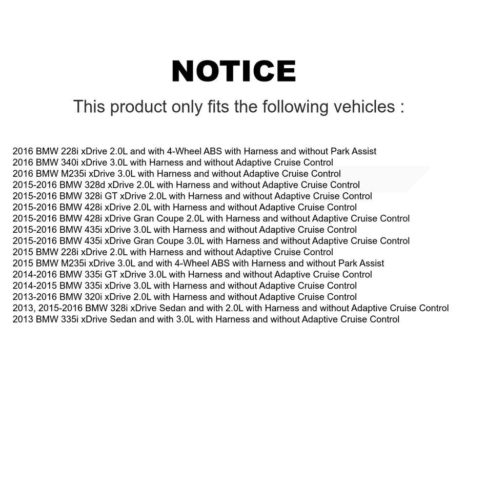 Front Wheel Hub Bearing Sensor Kit For BMW 328i xDrive 320i 335i 228i 428i Gran Coupe GT K7S-101880