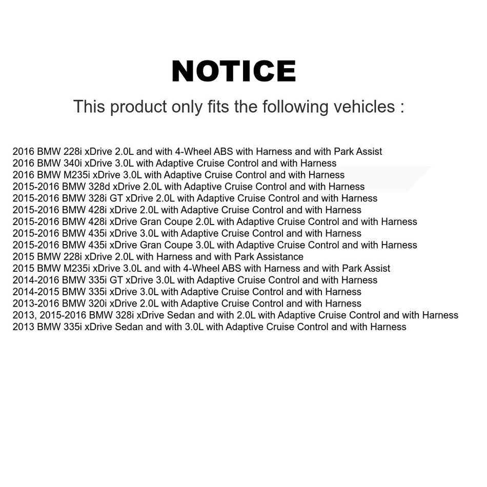 Front Wheel Hub Bearing Sensor Kit For BMW 328i xDrive 320i 335i 228i 428i Gran Coupe GT K7S-101881