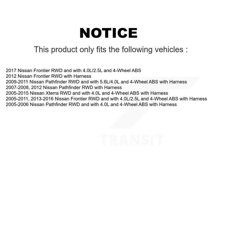 Front Wheel Hub Bearing And Extra ABS Sensor Kit For Nissan Frontier Pathfinder Xterra K7S-101909