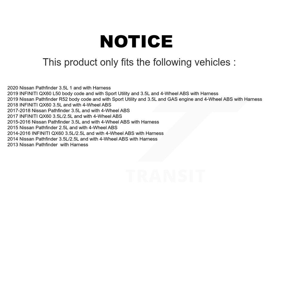Front Wheel Hub Bearing And ABS Sensor Kit For Nissan Pathfinder INFINITI QX60 K7S-101917