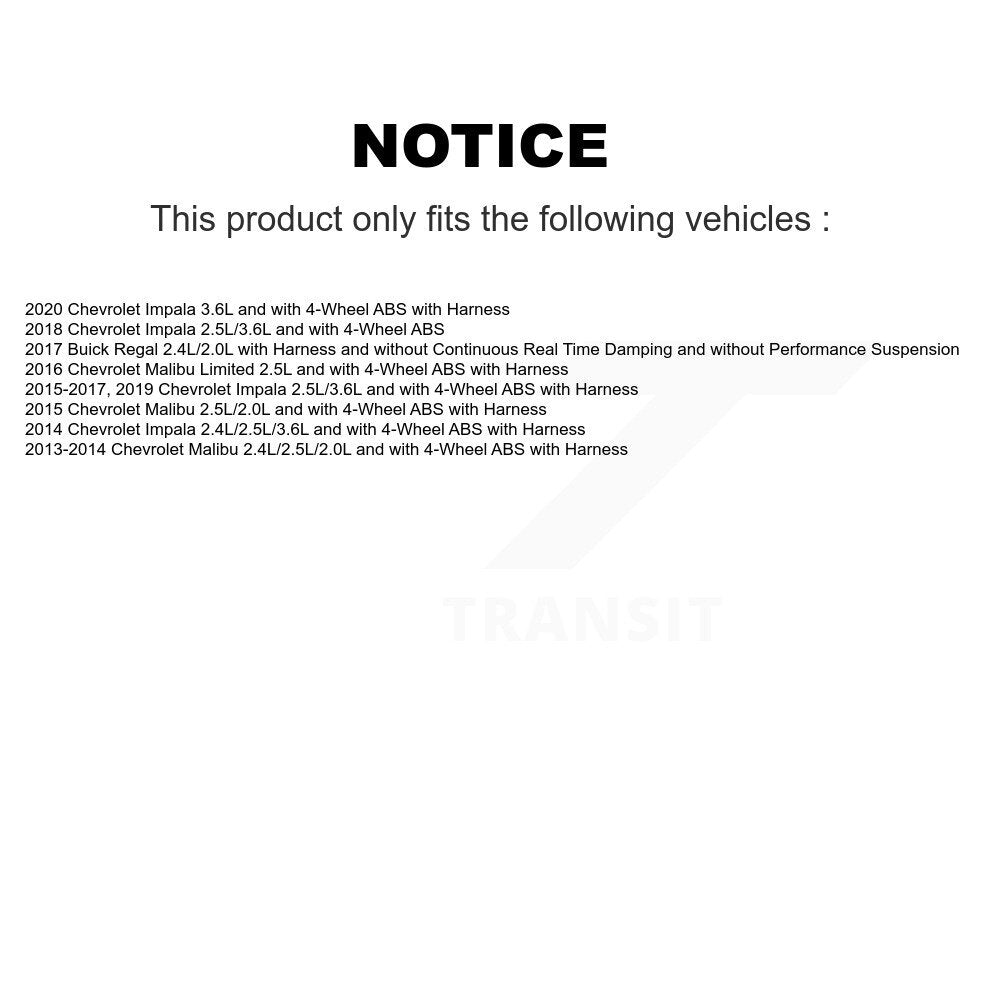 Front Wheel Hub Bearing & ABS Sensor Kit For Chevrolet Malibu Impala Limited Buick Regal K7S-101933