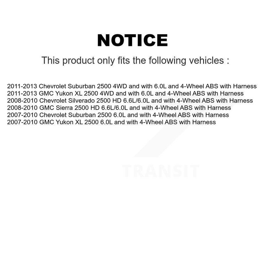 Front Wheel Hub Bearing Extra Sensor Kit For Chevrolet GMC Sierra 2500 HD Silverado Yukon K7S-101945