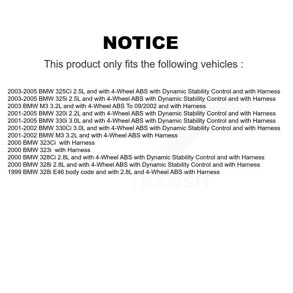 Front Wheel Hub Bearing Sensor Kit For BMW 325i 325Ci 320i 330Ci M3 330i 328i 323Ci 323i K7S-101946