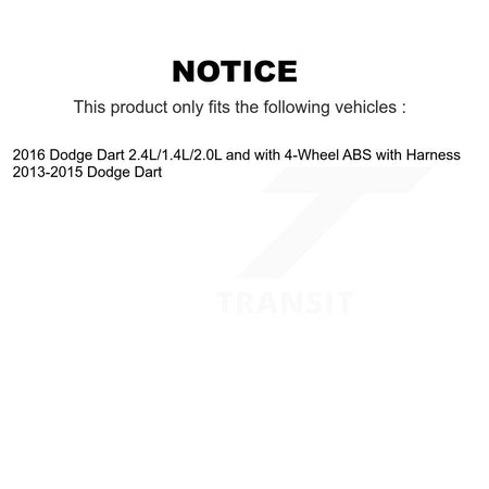Front Wheel Hub Bearing And ABS Sensor Kit For Dodge Dart K7S-101977