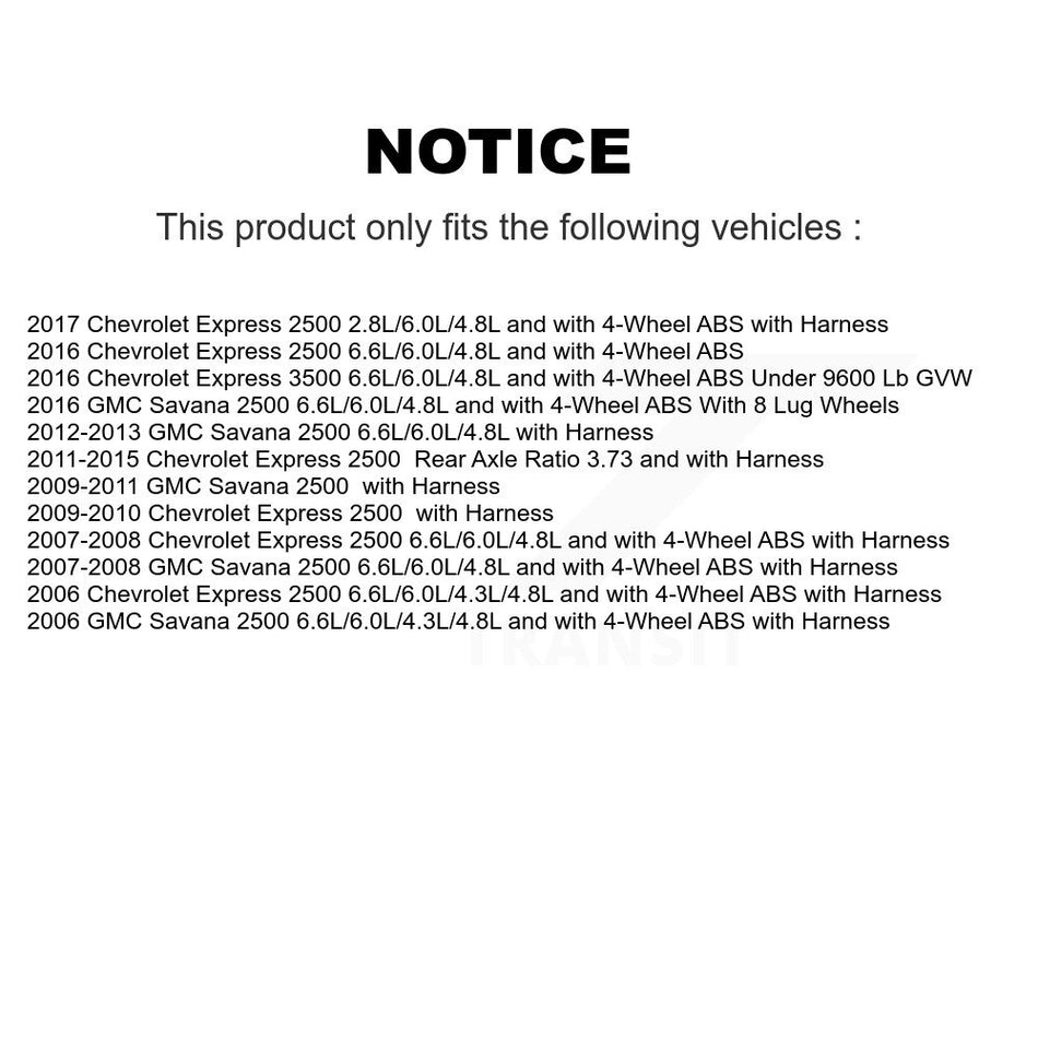 Front Wheel Hub Bearing & Extra ABS Sensor Kit For Chevrolet Express 2500 GMC Savana 3500 K7S-101985