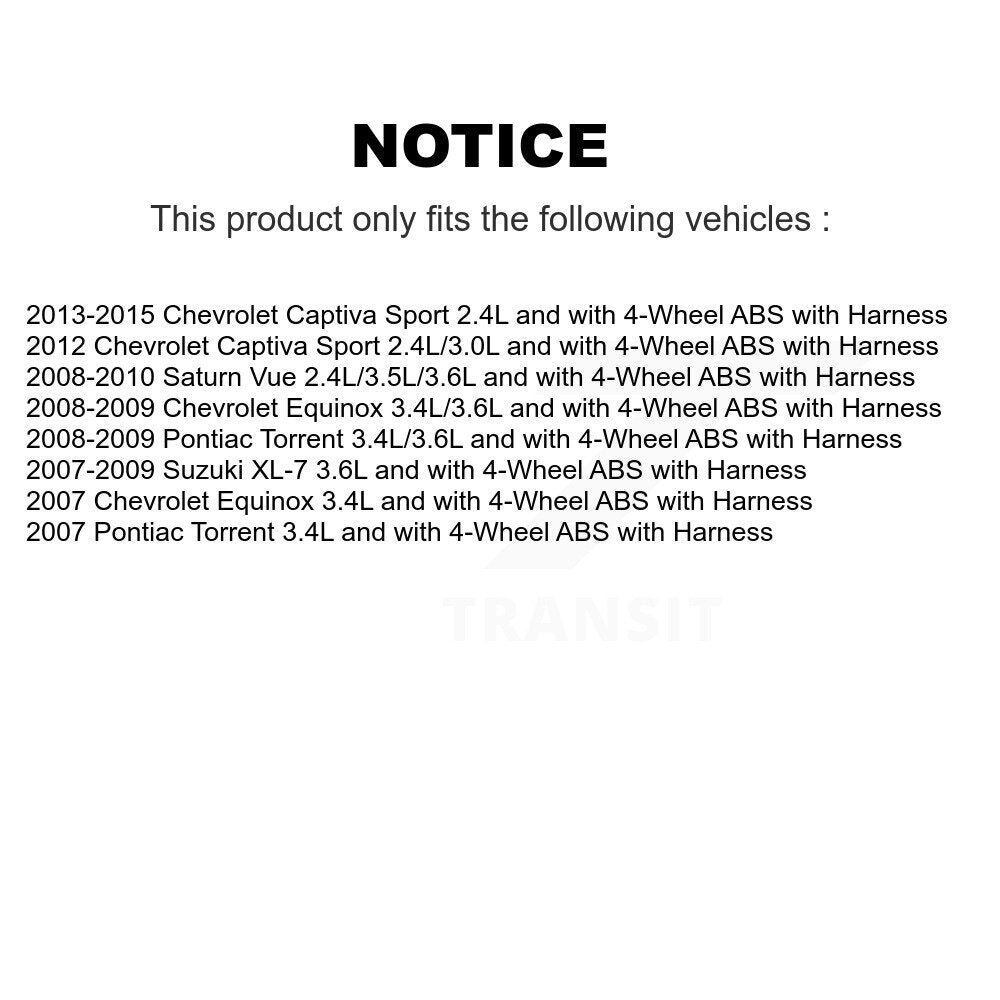 Front Wheel Hub Bearing Extra Sensor Kit For Chevrolet Equinox Pontiac Torrent Saturn Vue K7S-101996