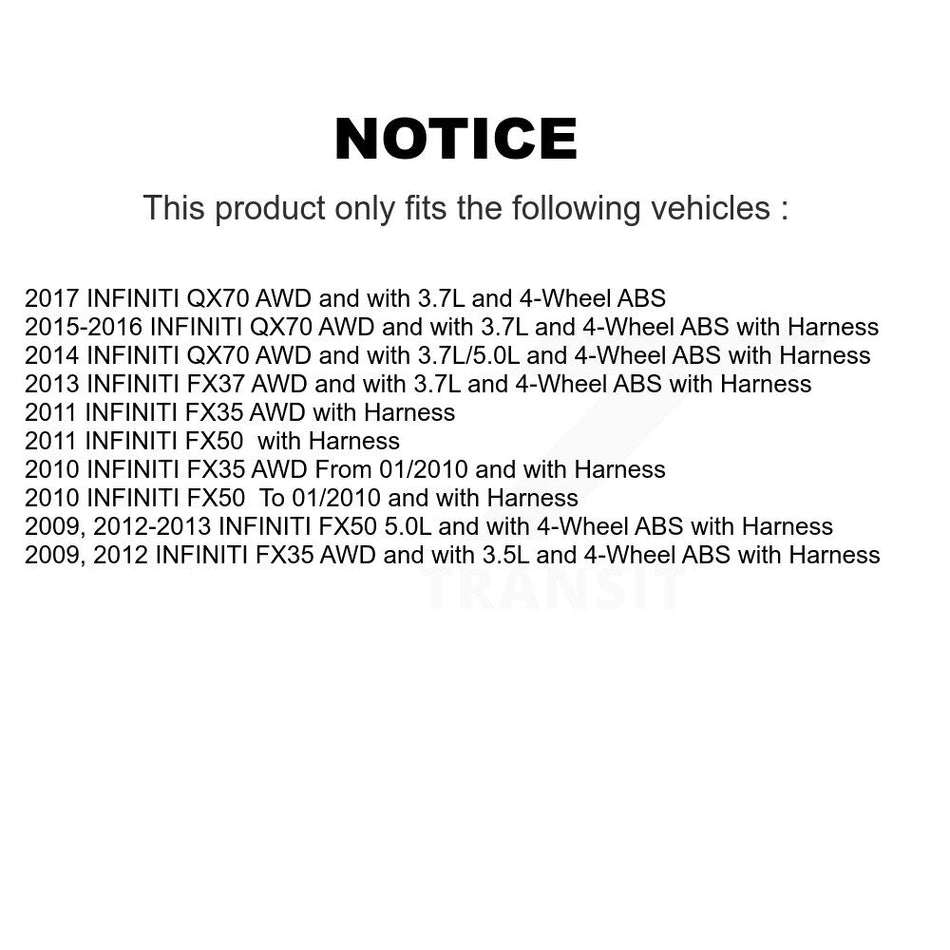 Front Wheel Hub Bearing And ABS Sensor Kit For INFINITI FX35 QX70 FX50 FX37 K7S-102018