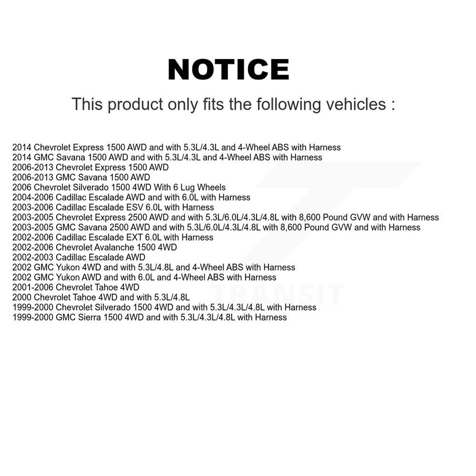 Front Wheel Hub Bearing And Extra ABS Sensor Kit For Chevrolet Silverado 1500 GMC Sierra K7S-102020