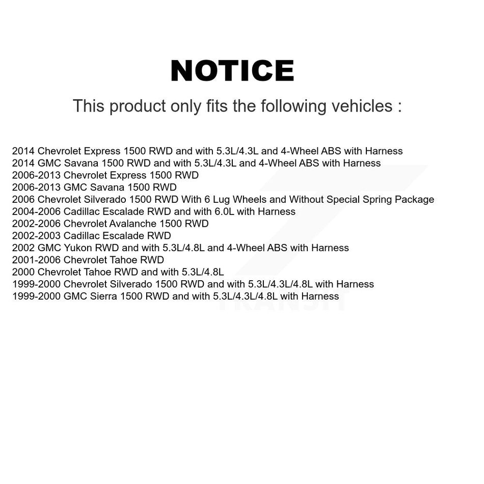 Front Wheel Hub Bearing And Extra ABS Sensor Kit For Chevrolet Silverado 1500 GMC Sierra K7S-102022