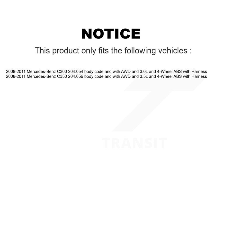 Front Wheel Bearing And ABS Sensor Kit For 2008-2011 Mercedes-Benz C300 C350 with Harness K7S-102041