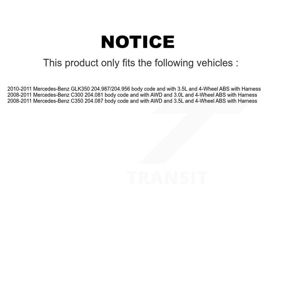 Front Wheel Bearing And ABS Sensor Kit For Mercedes-Benz GLK350 C300 C350 with Harness K7S-102042