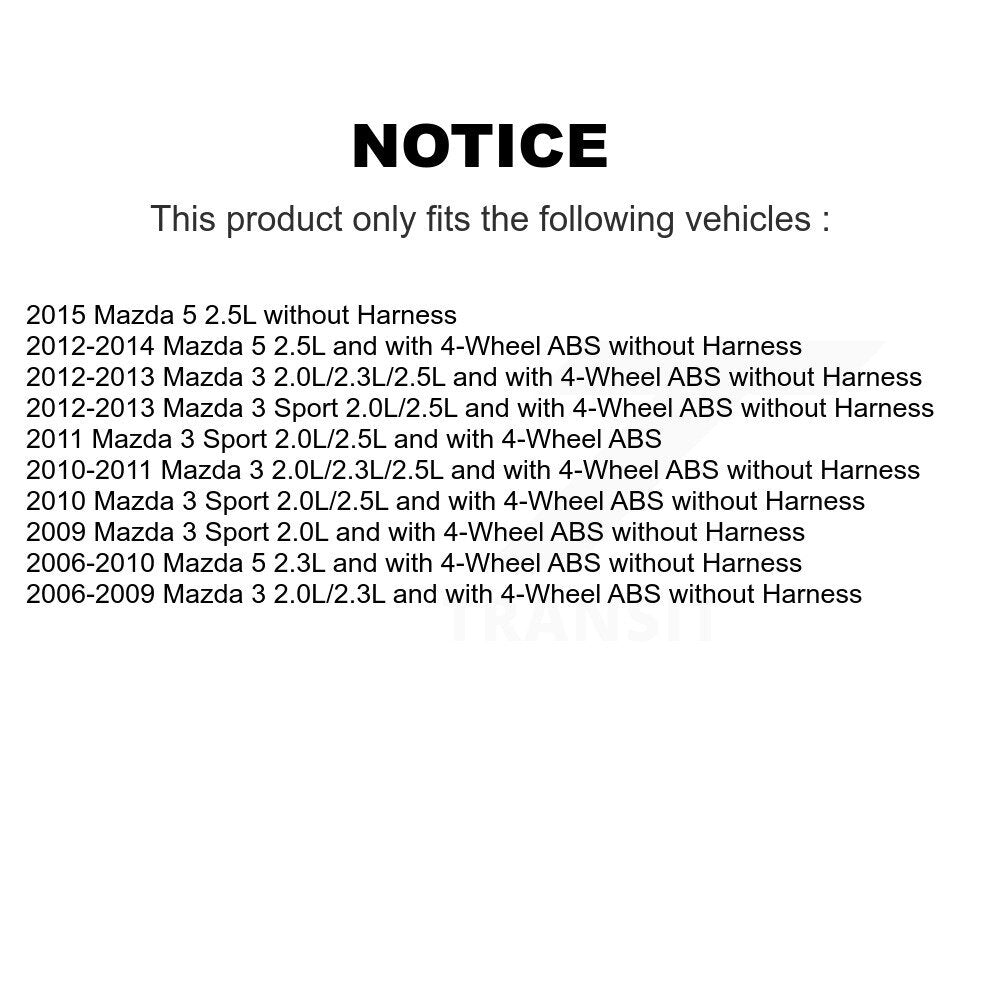Front Wheel Bearing And ABS Sensor Kit For Mazda 3 5 Sport K7S-102050