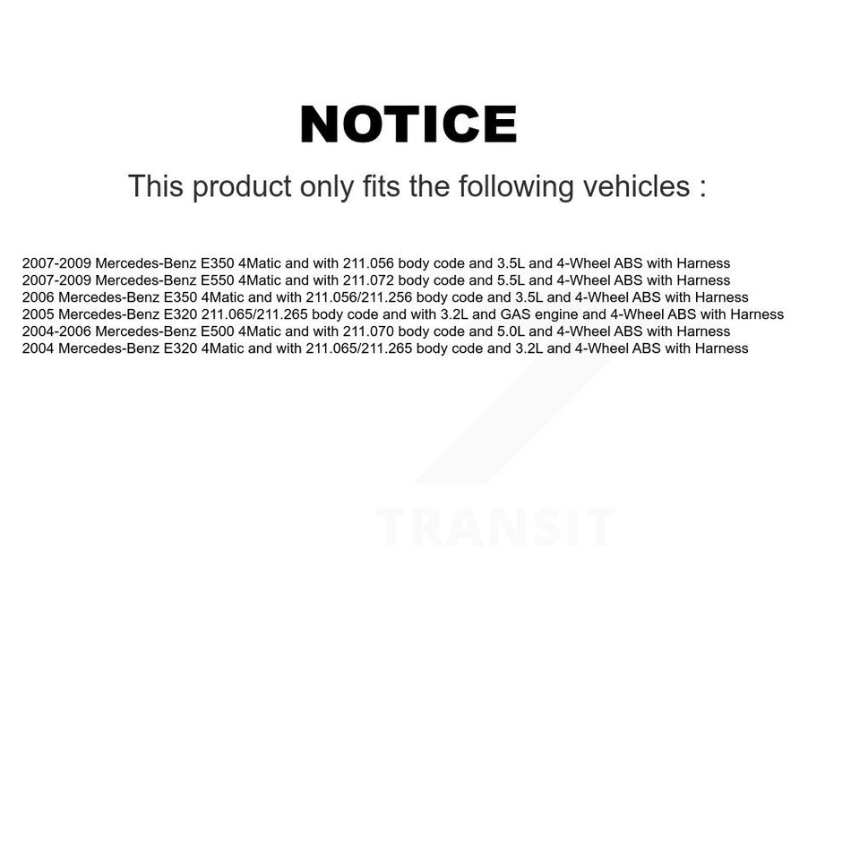 Front Wheel Bearing And ABS Sensor Kit For Mercedes-Benz E350 E320 E500 E550 with Harness K7S-102051
