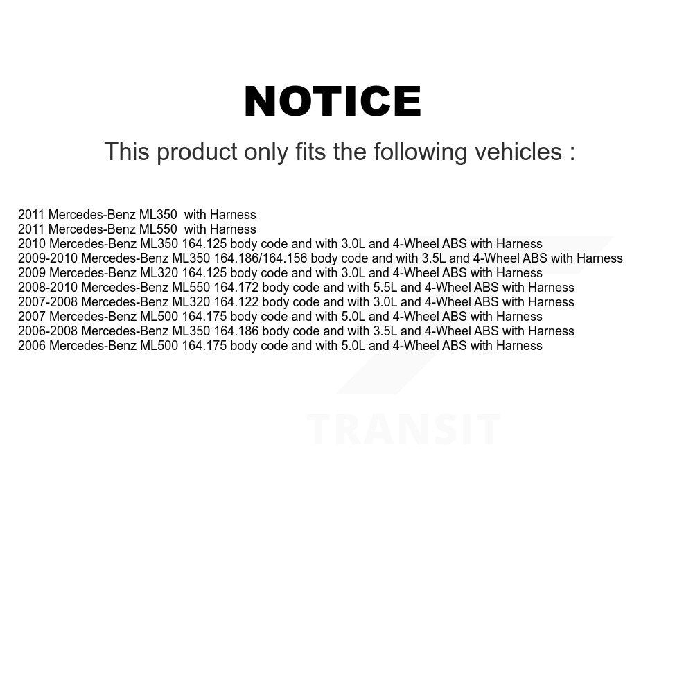 Front Wheel Bearing ABS Sensor Kit For Mercedes-Benz ML350 ML320 ML550 ML500 with Harness K7S-102058