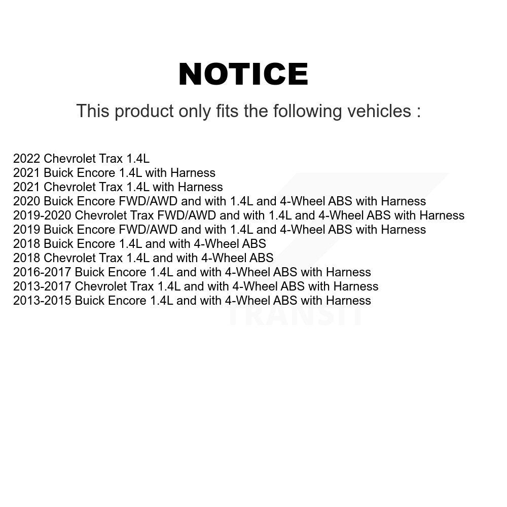 Front Wheel Bearing And ABS Sensor Kit For Buick Encore Chevrolet Trax K7S-102068