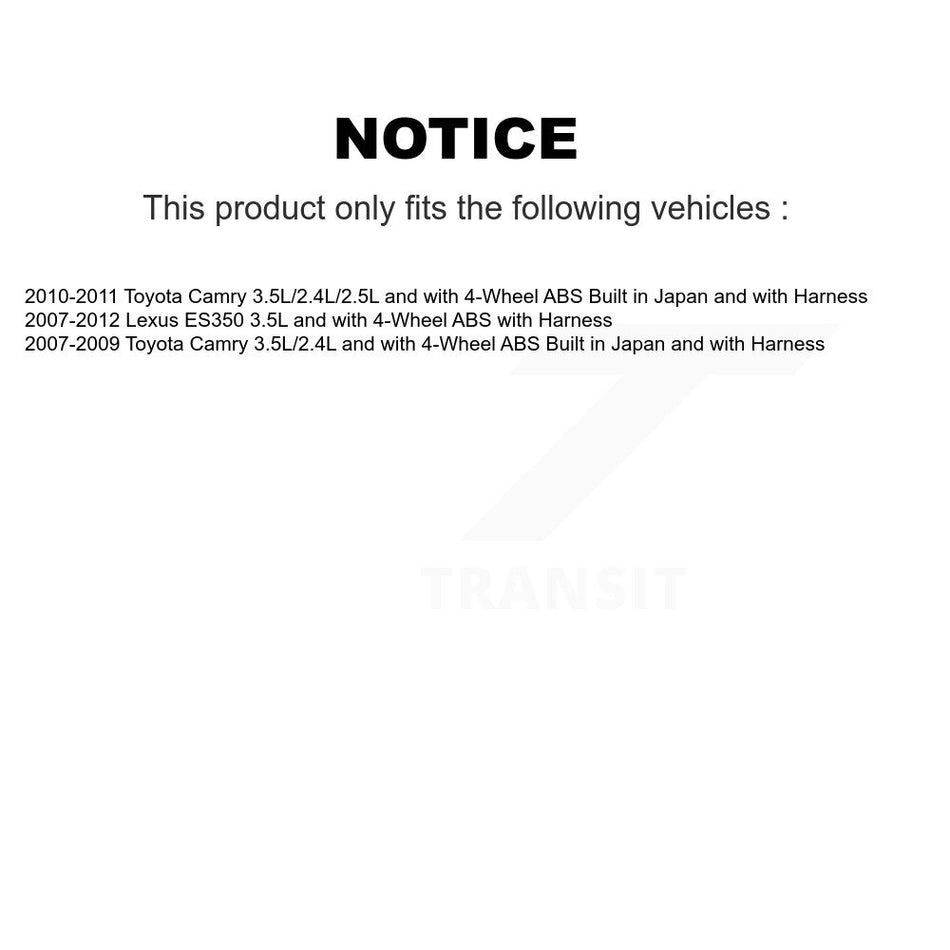 Front Wheel Bearing And ABS Sensor Kit For Toyota Camry Lexus ES350 K7S-102102