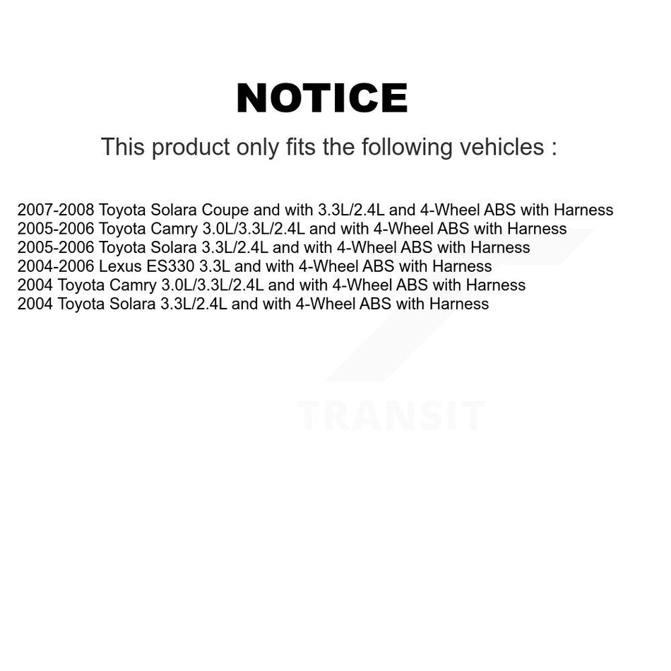 Front Wheel Bearing And ABS Sensor Kit For Toyota Camry Solara Lexus ES330 with Harness K7S-102111