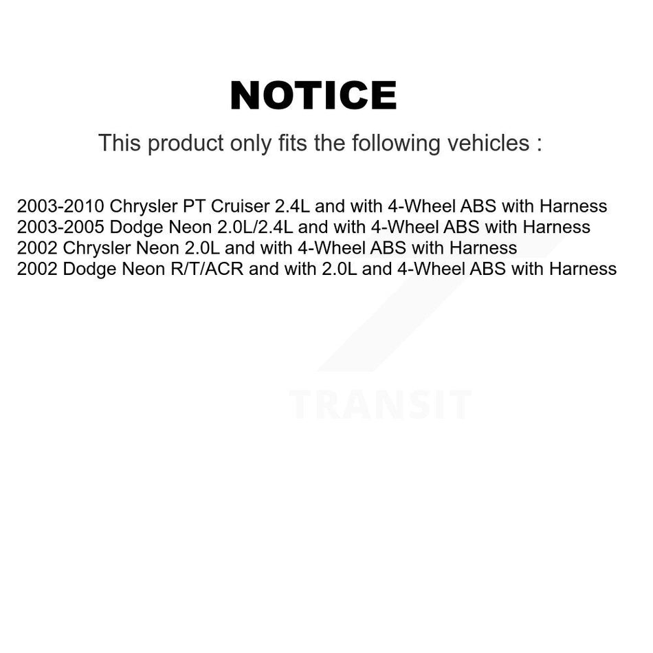 Front Wheel Bearing And ABS Sensor Kit For Chrysler PT Cruiser Neon Dodge with Harness K7S-102162
