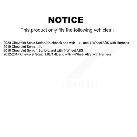 Front Wheel Bearing And ABS Sensor Kit For Chevrolet Sonic K7S-102199