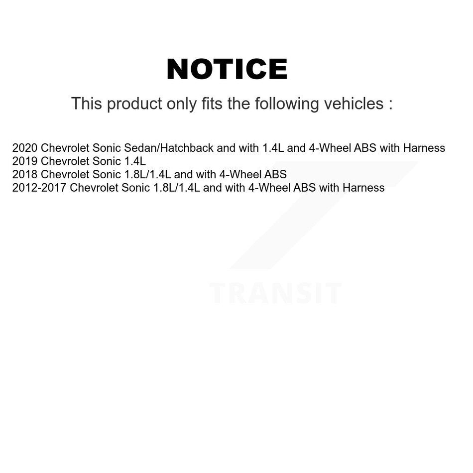 Front Wheel Bearing And ABS Sensor Kit For Chevrolet Sonic K7S-102199