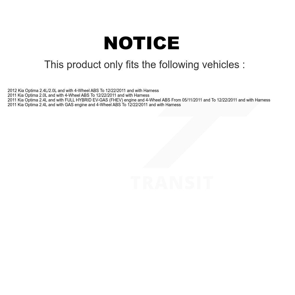 Front Wheel Bearing And ABS Sensor Kit For Kia Optima K7S-102206