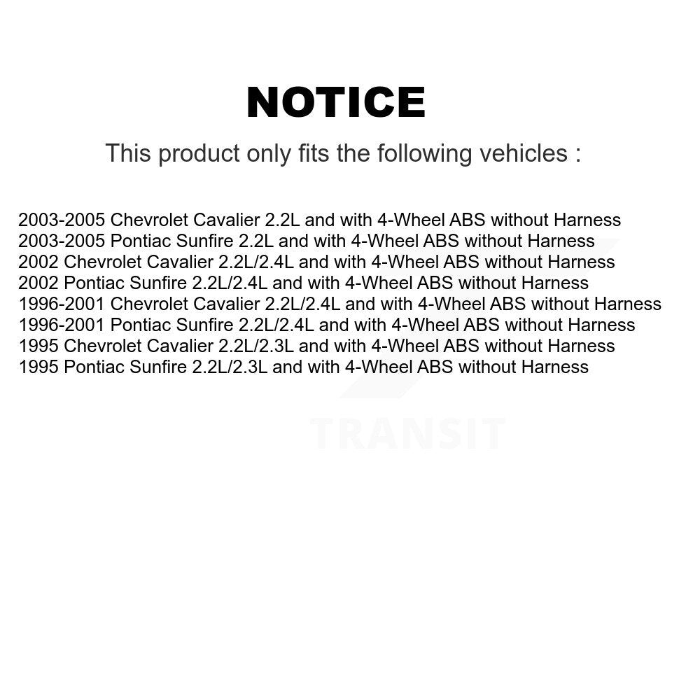 Front Wheel Hub Bearing Sensor Kit For Chevrolet Cavalier Pontiac Sunfire without Harness K7S-102263