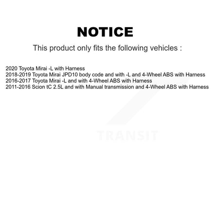 Front Wheel Hub Bearing And ABS Sensor Kit For Scion tC Toyota Mirai with Harness K7S-102303