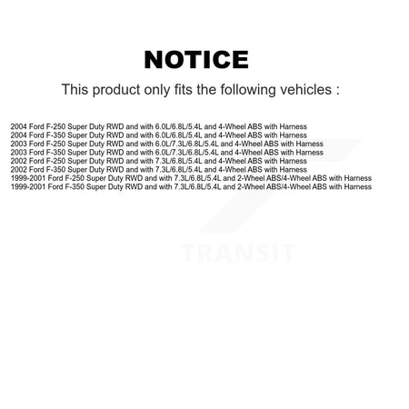 Front Wheel Hub Bearing Extra ABS Sensor Kit For Ford F-350 Super Duty F-250 with Harness K7S-102305