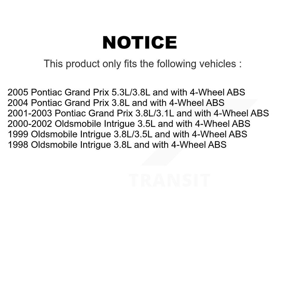 Front Wheel Hub Bearing & Extra ABS Sensor Kit For Pontiac Grand Prix Oldsmobile Intrigue K7S-102315
