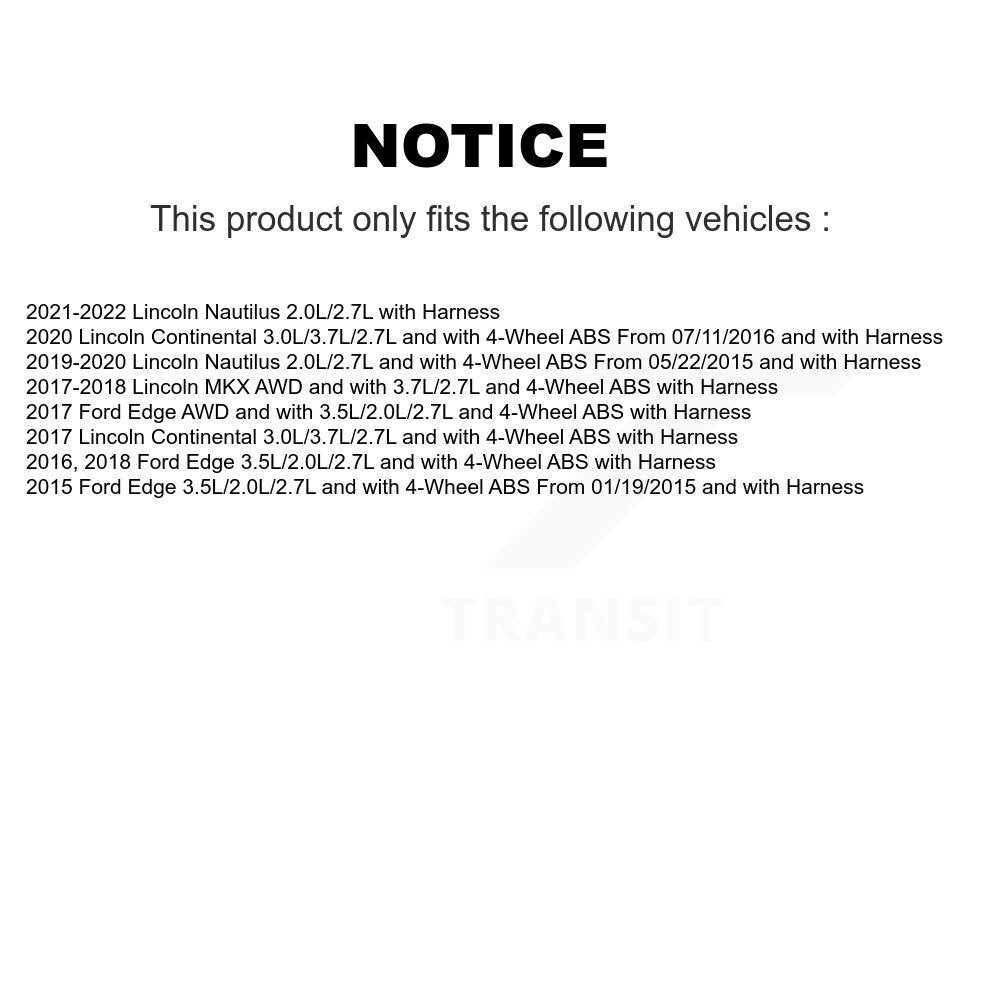 Front Wheel Hub Bearing And ABS Sensor Kit For Ford Edge Lincoln Nautilus MKX Continental K7S-102335