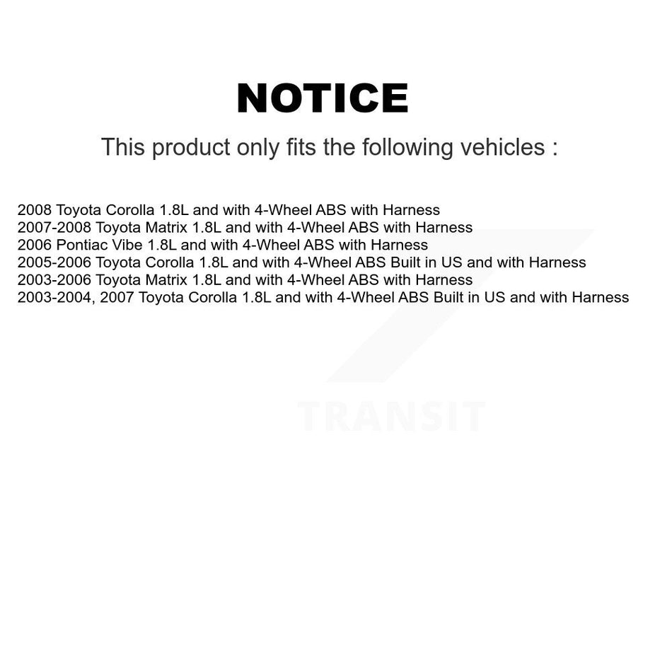 Front Wheel Bearing And ABS Sensor Kit For Toyota Corolla Matrix Pontiac Vibe K7S-102441