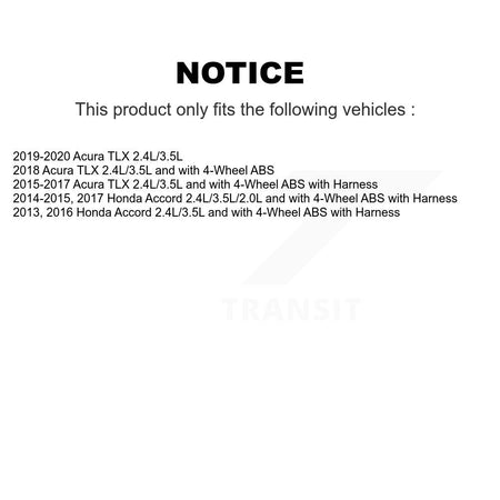 Front Wheel Bearing And ABS Sensor Kit For Honda Accord Acura TLX K7S-102464