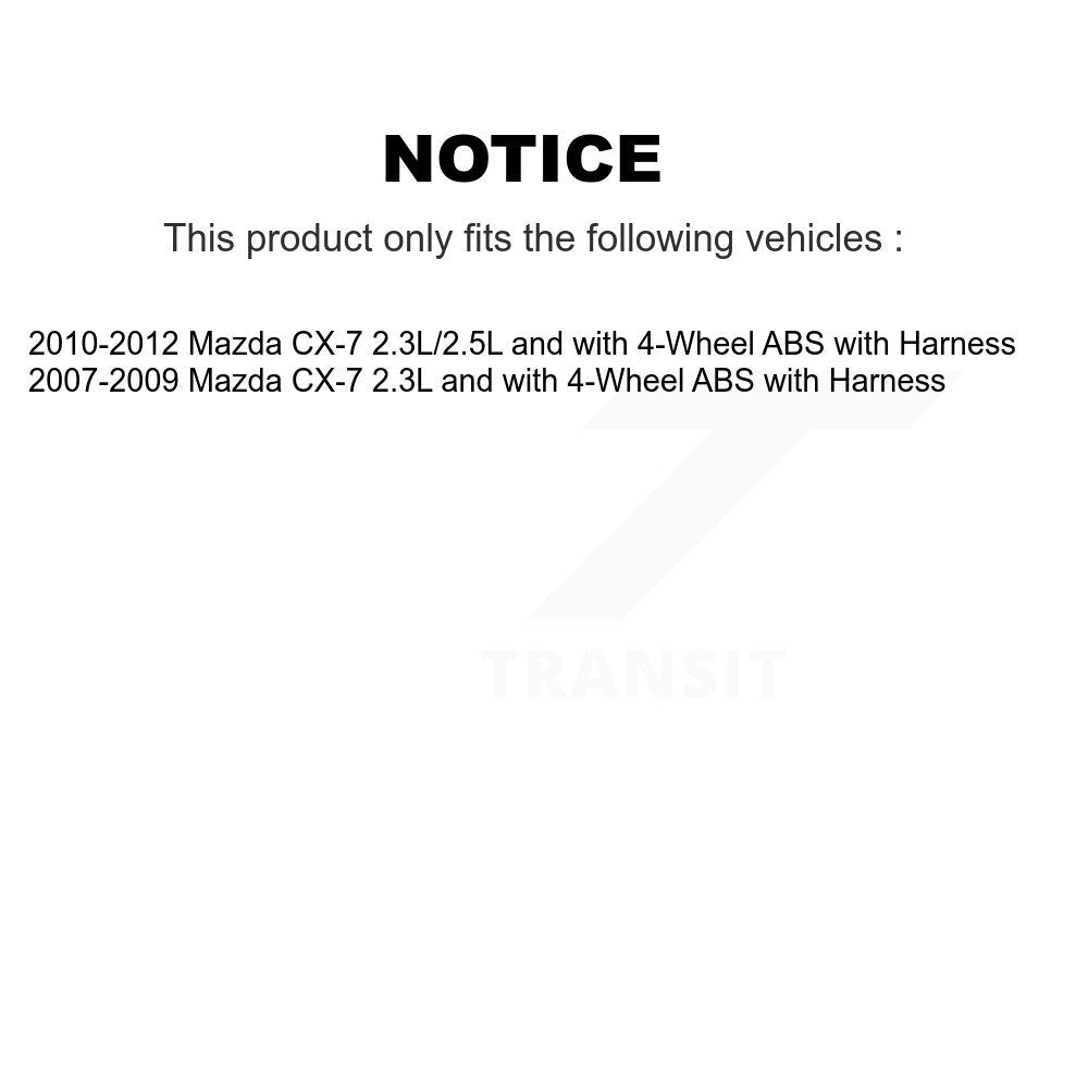 Front Wheel Bearing And ABS Sensor Kit For Mazda CX-7 with Harness K7S-102533