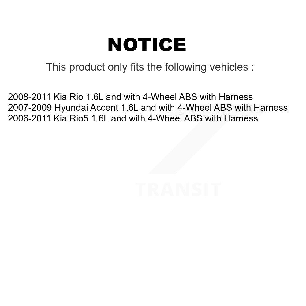 Front Wheel Bearing ABS Sensor Kit For Hyundai Accent Kia Rio5 Rio 1.6L with 4-Wheel K7S-102538