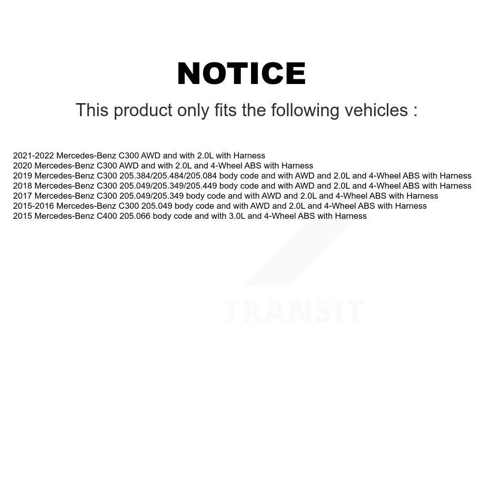 Front Wheel Hub Bearing And ABS Sensor Kit For Mercedes-Benz C300 C400 with Harness K7S-102552