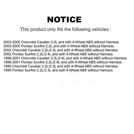 Front Wheel Hub Bearing Sensor Kit For Chevrolet Cavalier Pontiac Sunfire without Harness K7S-102618