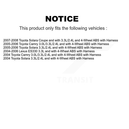 Front Wheel Bearing And ABS Sensor Kit For Toyota Camry Solara Lexus ES330 with Harness K7S-102667