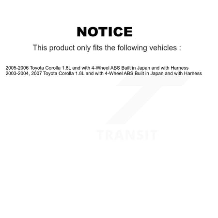 Front Wheel Bearing And ABS Sensor Kit For Toyota Corolla Built in Japan with Harness K7S-102693